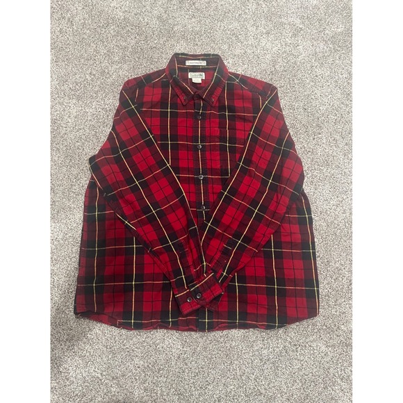 L.L. Bean Other - LL Bean Traditional Fit Flannel Shirt Mens Large Red Black Plaid Cotton 228061